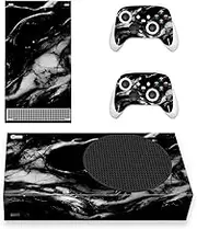 PlayVital Black Watercolor Marble Custom Vinyl Skins for Xbox Series S, Wrap Decal Cover Stickers for Xbox Series S Console Controller