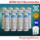9 PCS CTO Active Carbon Block Matrikx Ro Water Filter 10"X2.5" 5 Micron NSF