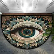 Evil Eye Half Round Doormat - Boho Eye Semi Circle Area Rug - A:evil Eye Boho 2
