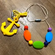 Teething Necklace Silicone Beads Chewelry Anchor Baby Teether Nursing New Gift