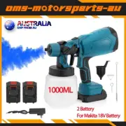 1000ML Cordless Electric Spray Gun Airbrush High Power Paint Sprayer 2 Battery