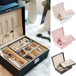 2 LAYERS JEWELRY BOX ORGANIZER FOR WOMEN TEEN GIRLS JEWELRY