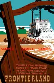 Disney 1955 Frontierla​nd Mark Twain Boat Collector's Poster