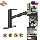 360 Swivel Pull Down Kitchen Faucet in Brushed Black - Bar, RV, and Laundry Use