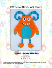 Orange Monster Wall Hanging-Plastic Canvas Pattern or Kit