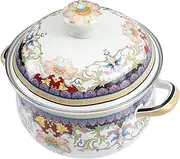 [LABRIMP] Thickened Enamel Stew Pot Practical Cooking Pot for Soup and Hot Pot Flat Bottom Stock Pot for Versatile Kitchen Use Enameled Design for Family Meals