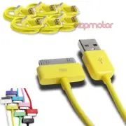 6 PCS USB SYNC DATA POWER CHARGER CABLES APPLE NEW IPAD IPHONE IPOD TOUCH YELLOW