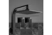 Cefito 8'' Rain Shower Head Wall Arm Square High Pressure Twins Tap Black