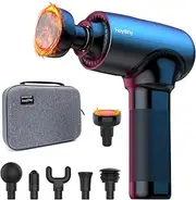 [HEYCHY] Deep Tissue Massage Gun with Heat Head, FSA and HSA Eligible Handheld Muscle Back Massager with Carry Case, Portable Percussion Massager Gun with 6 Replacements for Athletes Pain Relief