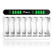 POWXS battery AA AAA battery charger Rapid battery charger LCD liquid cryst 228