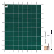 Pool Safety Cover Fits 20x40ft Rectangle Inground Safety Pool Cover Green Mesh Solid Pool Safety Cover for Swimming Pool Winter Safety Cover