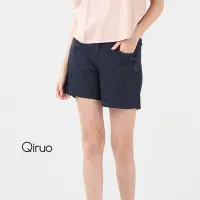 在飛比找Yahoo奇摩購物中心優惠-【Qiruo 奇若名品】深藍色專櫃精品短褲 短休閒褲(設計款