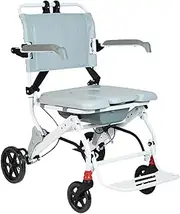 Ultralight Transport Wheelchair Aluminium Alloy Wheelchair with Adjustable Pedal and Handbrake Lightweight Manual Wheelchair for Elderly