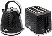 Westinghouse Electric 1.7L 2200W Kettle & 930W 2 Slice Bread Toaster Set Black