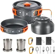 AmazingJul Portable Cookware Collection with Non Stick Frying Pan for Outdoor Use