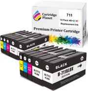 10 Pack (4BK,2C,2M,2Y) Compatible Ink for HP 711 for HP Designjet T100 T120 T125 T130 T520 T525 T530