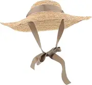 [Healeved] Wide Brim Sun Hat for Outdoor Activities Fashionable UV Protection Beach Visor Lightweight Durable Straw Design for Sun Shade Hat
