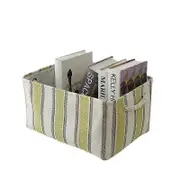 "Storage Box 3-Piece Set of Yellow Vertical Stripes Foldable Storage Box, Children'S Toy Storage, Clothes Storage, with Cotton Handle, Home Storage 11."