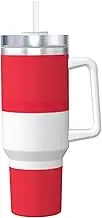 EdWal Austrian Flag Print Double Wall Stainless Steel Travel Coffee Cup with Lid, Summer Insulation and Cooling Cup