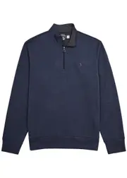 Polo Ralph Lauren Half-zip Logo Jersey Sweatshirt - Navy - Xxl XXL