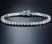 White Diamond 11.40 Ct Round Cut Jewelry Tennis Bracelet 925 Sterling Silver