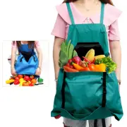 Adjustable Gardening Aprons Cross Back Harvesting Aprons with Pocket, Green