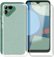 Case for Fairphone 4 (6.3 inches) + 2 Pieces Tempered Glass Screen Protector, Shockproof, Anti-Scratch Protective case, Thin, Soft Silicone Mobile Phone case for Fairphone 4 - semi-Transparent