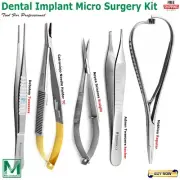 Dental Implant Micro Surgery Kit Soft Tissue Suturing Forceps Tweezers Scissors