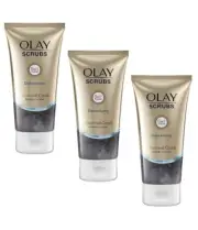 3x Olay Detoxifying Scrub Cleanser Charcoal Crush, 150ml FREE POSTAGE