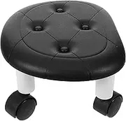 GLSTOY Swivel Rolling Stool with Wheels Compact Low Stool for Indoor Use for Shoe Changing Lightweight Design for Bedroom and Bathroom