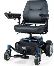Equipmed Heavy Duty Electric Wheelchair, Up to 20km Range, Ultra-Comfortable, Great Turning Circle, Safe Stable Non-Slip Anti-Roll Back Power Chair, Blue