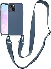 VooDirop Compatible with iPhone X/Xs Case with Lanyard Crossbody iPhone Case with Strap Adjustable Shockproof Drop Protection Silicone Phone Cover for iPhone X/Xs 5.8’’ Dark Blue