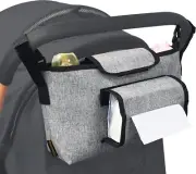 Universal Stroller Organizer Bag for Diapers -Stroller Caddy Organizer with Cup