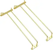 14 Inch Gold Wine Glass Rack Set of 2 Stemware Holder Under Cabinet Storage