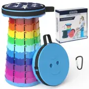 Portable Telescoping Stool with Cushion,Retractable More Sturdy Capacity 440I...