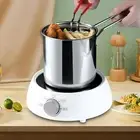 Mini Stainless Steel Deep Fry Pot with Strainer Basket Extended Handle