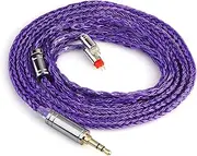Linsoul Tripowin Zonie 16 Core Silver Plated Cable SPC Earphone Cable for 7hz Zero Dioko Timelesss AE TINHIFI T2 T3 PLUS Wan’er Cadenza KZ AS10 QKZ HBB Tripowin Mele Olina (2pin-0.78mm, 3.5mm, Violet)