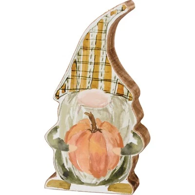 Fall Gnome Pumpkin Wood Sitter Sign Primitives By Kathy Harvest Decor