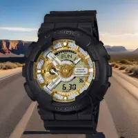 在飛比找momo購物網優惠-【CASIO 卡西歐】G-SHOCK 金銀雙色 雙顯運動手錶