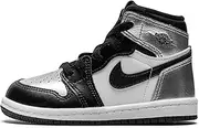 Toddler Jordan 1 High OG Td Silver Toe, Black/Black/Metallic Silver