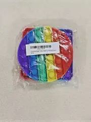 2 Pack Rainbow Square & Round Fidget Pop It Toys, 5", NIP