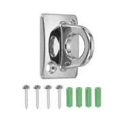 Rope Stanchion Wall Plate Hook Large Loop Hanging Circle Hook Silver