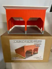 Orange/White Two-Bay Cattle Shed by Deppe Design - 1/64 Scale