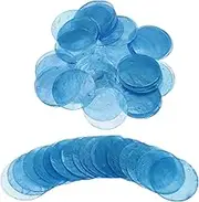 uxcell 60Pcs Capiz Shells 2" Round Natural Shells with 2 Holes for Seashell Wind Chimes Curtain Shell Garland DIY Craft Wedding Home, Dark Blue