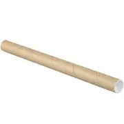 MyBoxSupply 1 1/2 x 30" Kraft Shipping & Mailing Tubes With Caps, 50 Per Case