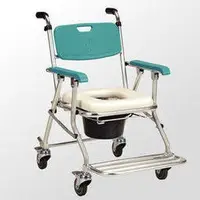 在飛比找蝦皮購物優惠-均佳 JCS-208 鋁合金可收合有輪洗澡便器椅 馬桶椅/便