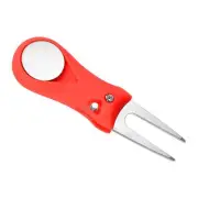 Golf Divot Tool Foldable Repair Fork Training Accessory Red