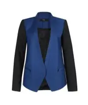 $525 TIBI Jagger Suiting BLAZER Pacific BLUE Tuxedo Jacket Retro