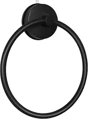 YOHOM Suction Towel Ring Suction Hand Towel Holder Bathroom Stainless Steel Sucker Towel Ring No Drill Vacuum Round Towel Rail Shower Towel Rack Suction Cup Dish Towel Hanger Kitchen Matte Black
