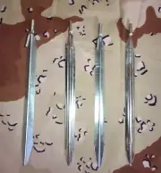 4 QUANTITY 12 INCH ALUMINUM METAL MILITARY HOOKED TENT QUICK AND RAPID STAKES